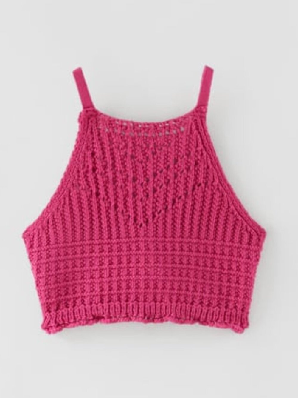 Zara Girls Fuchsia Openwork Crochet Top (Size 13-14)